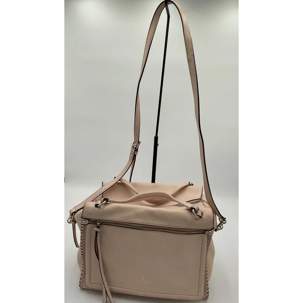Kate Spade New York Large Leather Light Pink Satchel/crossbody Handbag.